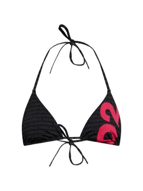 logo-print bikini top by DSQUARED2