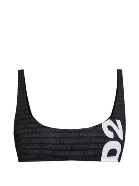 logo-print bikini top by DSQUARED2