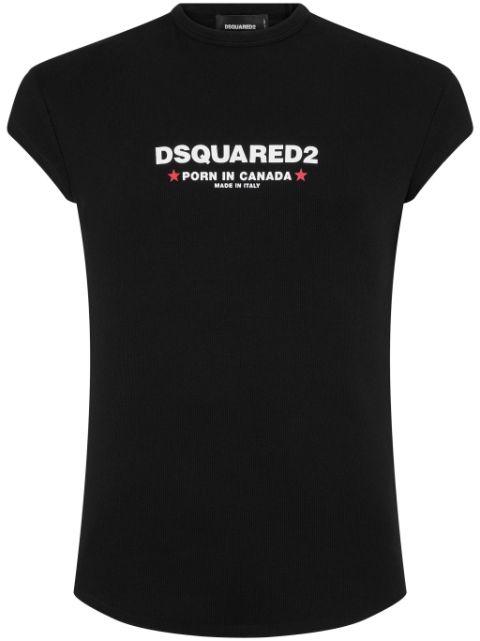 logo-print cotton T-shirt by DSQUARED2