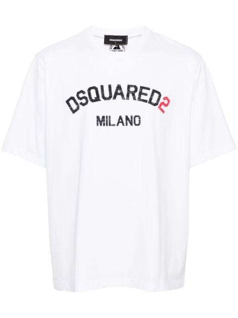 logo-print cotton T-shirt by DSQUARED2