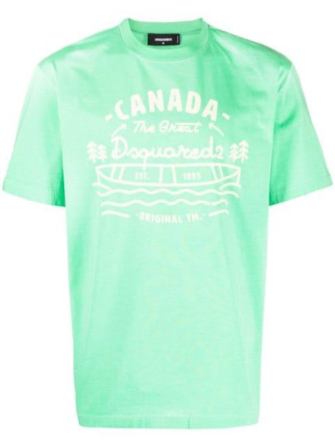 logo-print cotton T-shirt by DSQUARED2