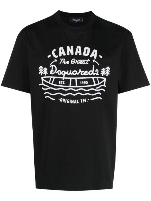 logo-print cotton T-shirt by DSQUARED2