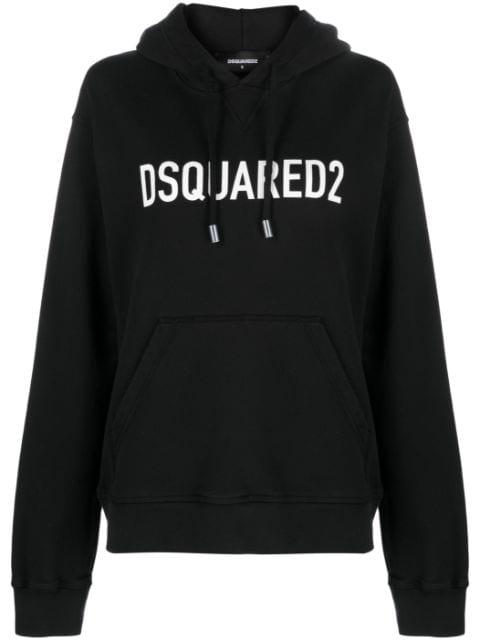 logo-print cotton hoodie by DSQUARED2