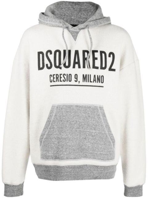 logo-print cotton hoodie by DSQUARED2
