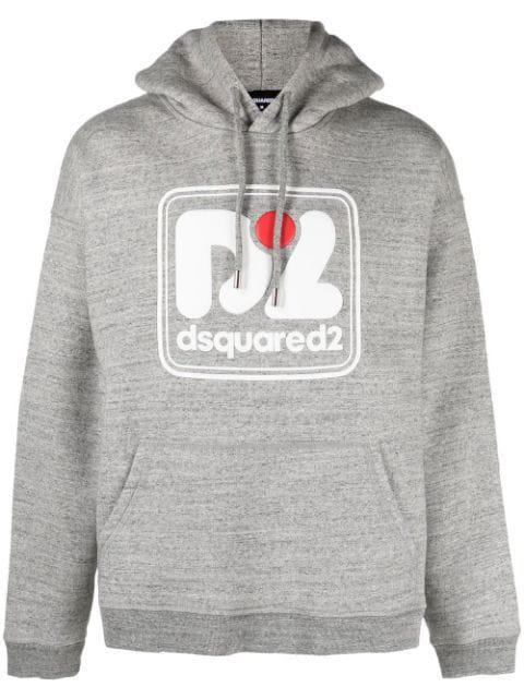 logo-print cotton hoodie by DSQUARED2