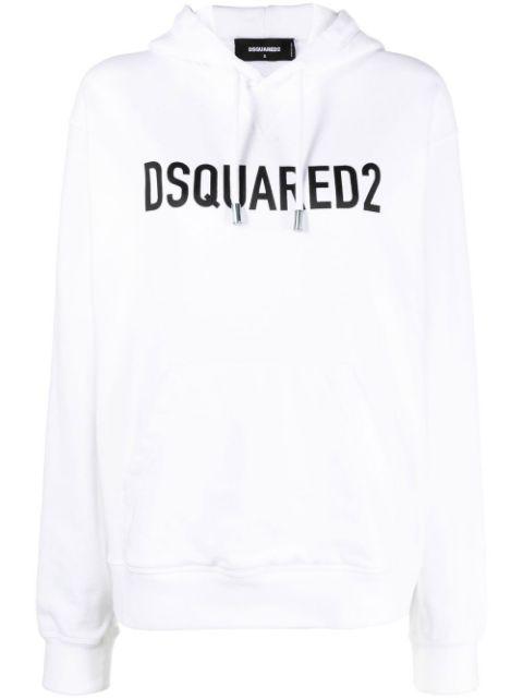 logo-print cotton hoodie by DSQUARED2