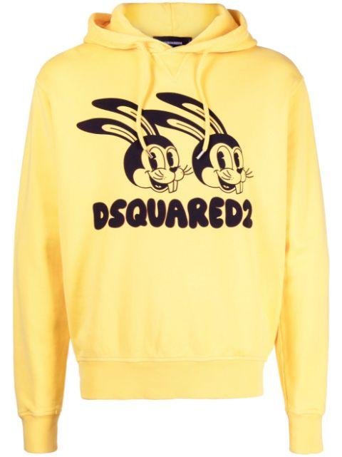 logo-print cotton hoodie by DSQUARED2