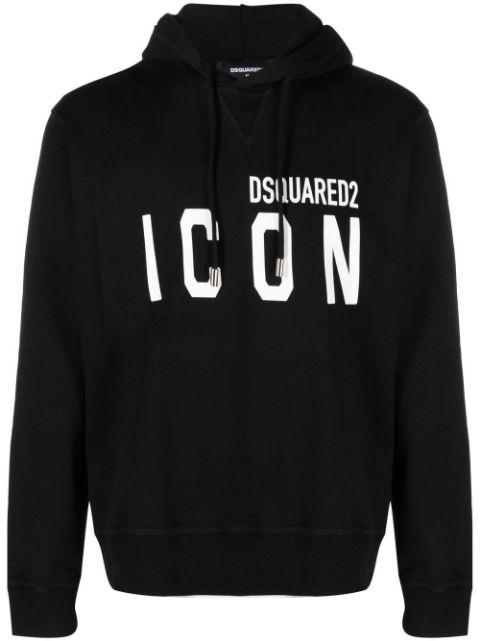 logo-print cotton hoodie by DSQUARED2