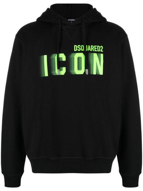 logo-print cotton hoodie by DSQUARED2