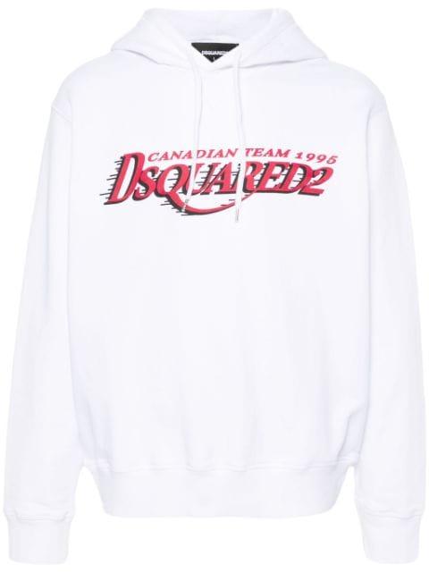 logo-print cotton hoodie by DSQUARED2