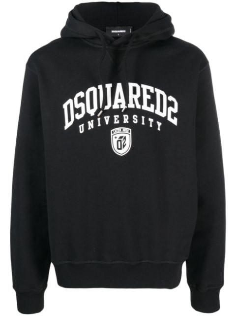 logo-print  cotton hoodie by DSQUARED2