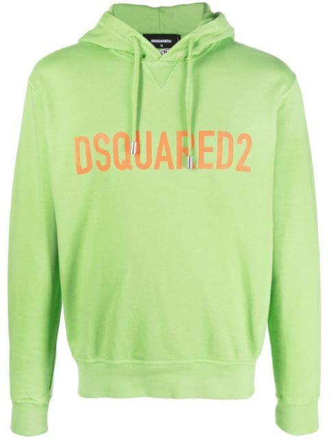 logo-print cotton hoodie by DSQUARED2