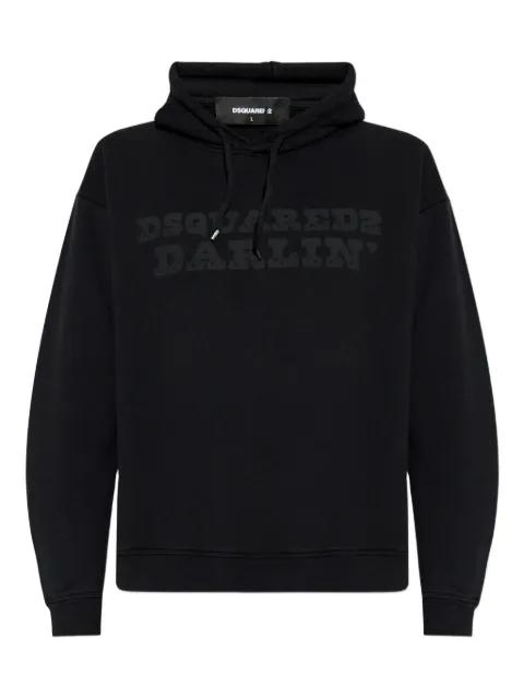 logo-print cotton hoodie by DSQUARED2