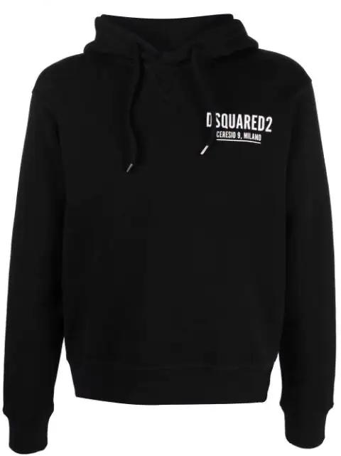logo-print cotton hoodie by DSQUARED2