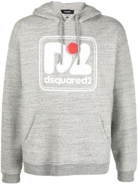 logo-print cotton hoodie by DSQUARED2