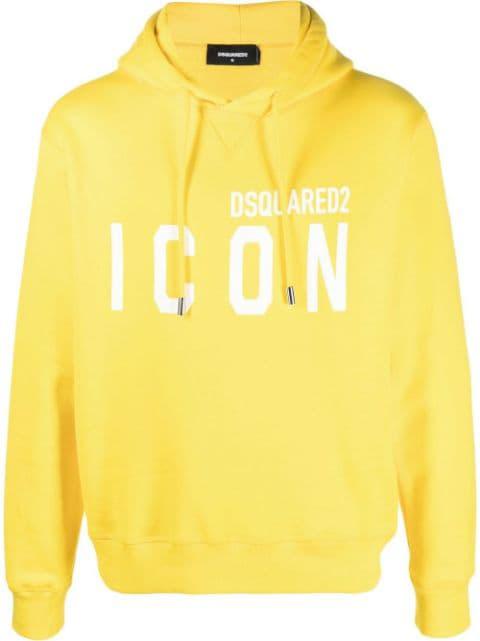 logo-print cotton hoodie by DSQUARED2