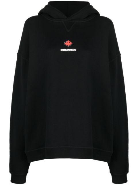 logo-print cotton hoodie by DSQUARED2