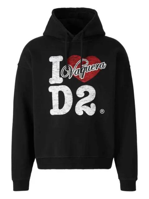 logo-print cotton hoodie by DSQUARED2