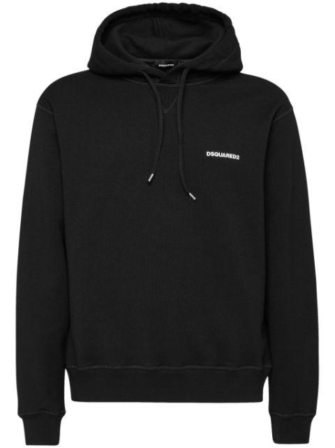 logo-print cotton hoodie by DSQUARED2