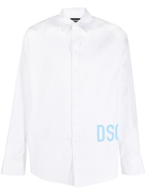 logo-print cotton shirt by DSQUARED2