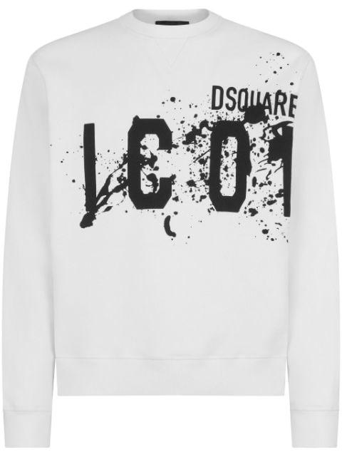 logo-print cotton sweatshirt by DSQUARED2