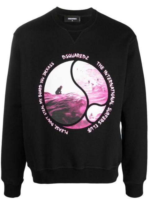 logo-print cotton sweatshirt by DSQUARED2