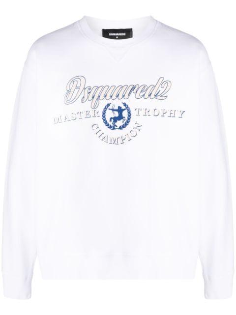logo-print cotton sweatshirt by DSQUARED2