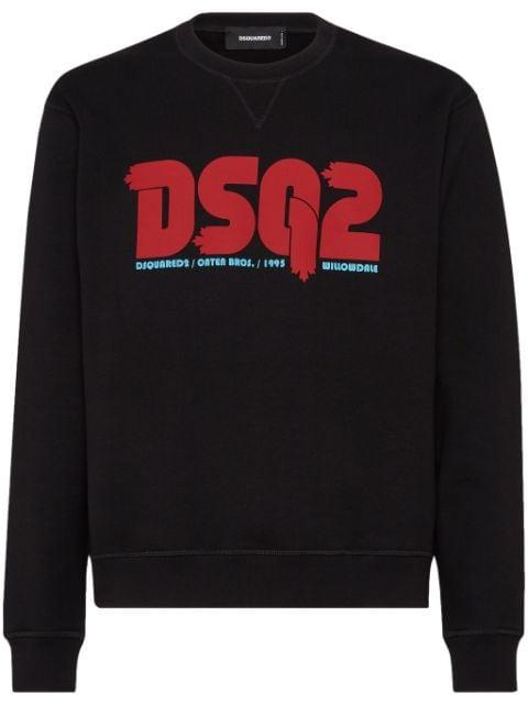 logo-print cotton sweatshirt by DSQUARED2