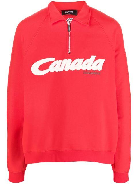 logo-print cotton sweatshirt by DSQUARED2
