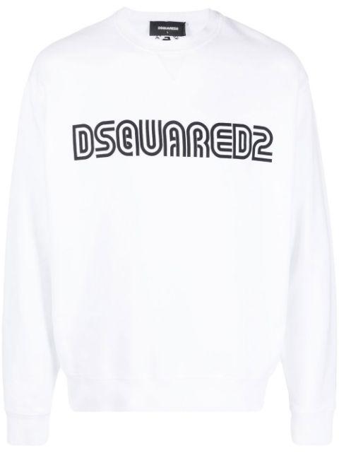 logo-print cotton sweatshirt by DSQUARED2