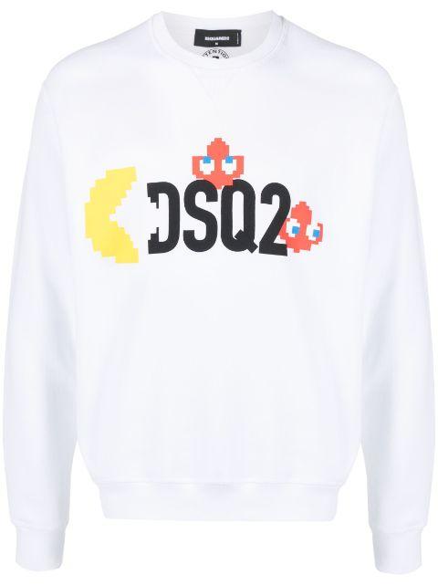 logo-print cotton sweatshirt by DSQUARED2