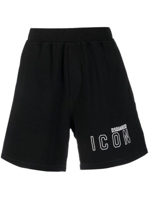 logo print cotton track shorts by DSQUARED2