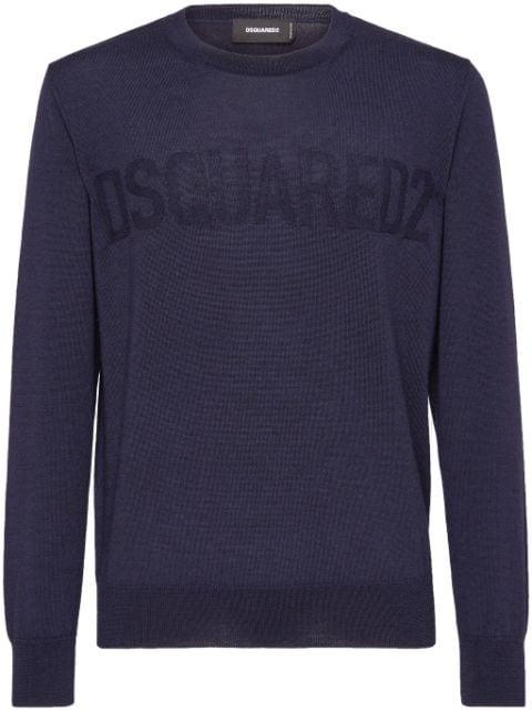 logo-print crew-neck jumper by DSQUARED2