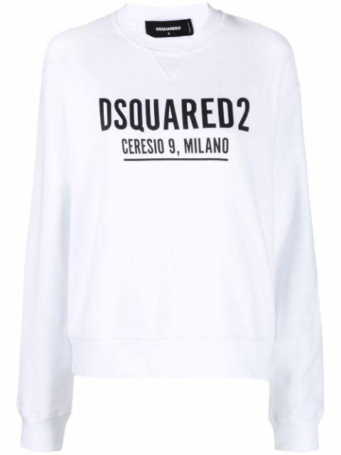 logo print crew neck sweatshirt by DSQUARED2