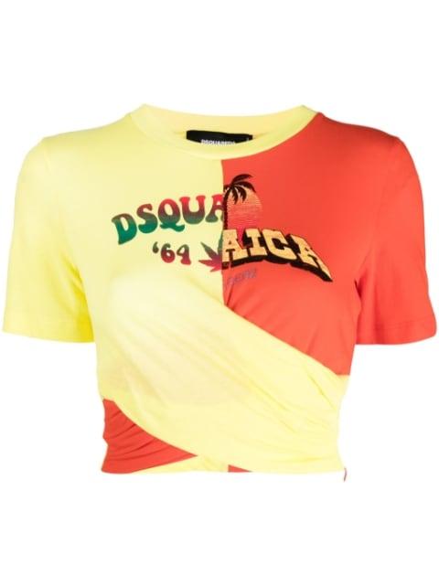 logo-print crop top by DSQUARED2