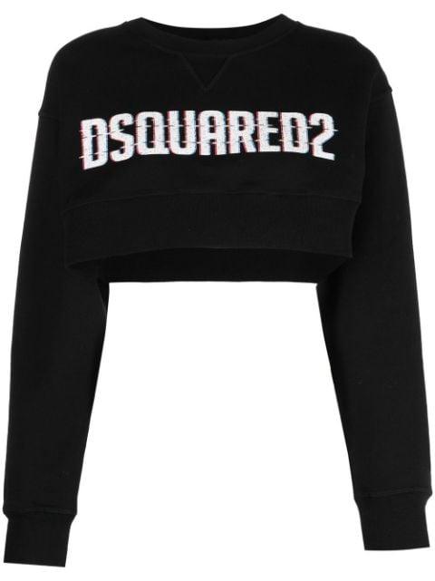 logo-print cropped sweatshirt by DSQUARED2