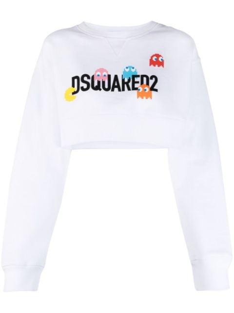logo-print cropped sweatshirt by DSQUARED2