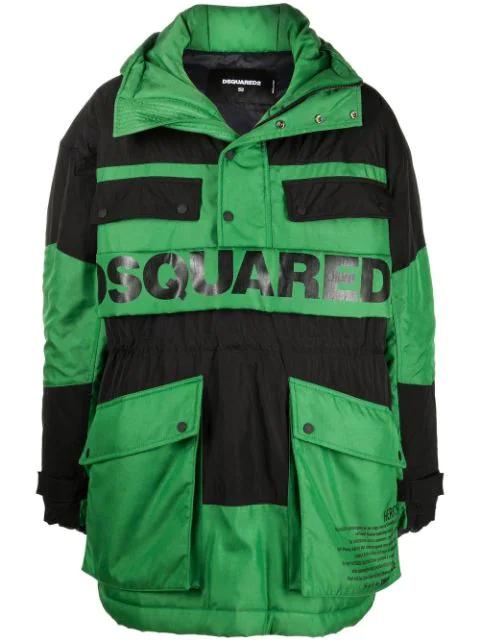 logo-print detail coat by DSQUARED2
