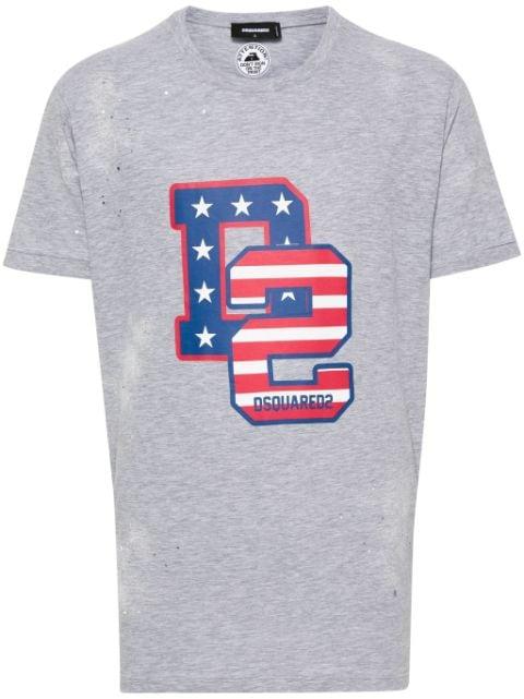 logo-print distressed T-shirt by DSQUARED2