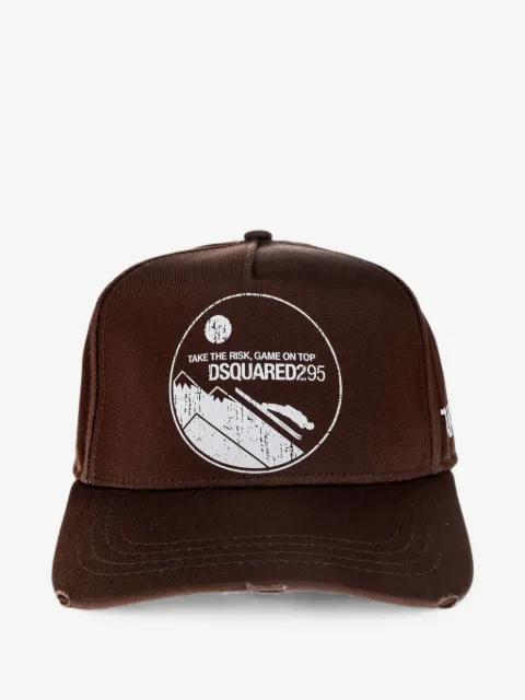 logo-print distressed baseball cap by DSQUARED2
