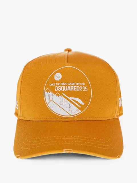 logo-print distressed baseball cap by DSQUARED2