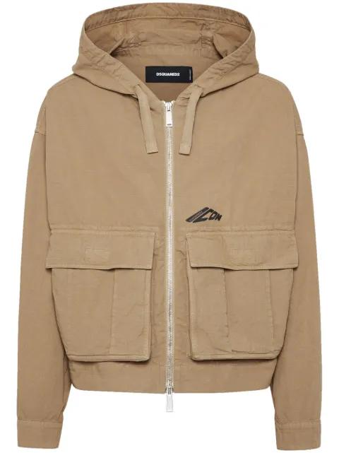 logo-print hoodied jacket by DSQUARED2