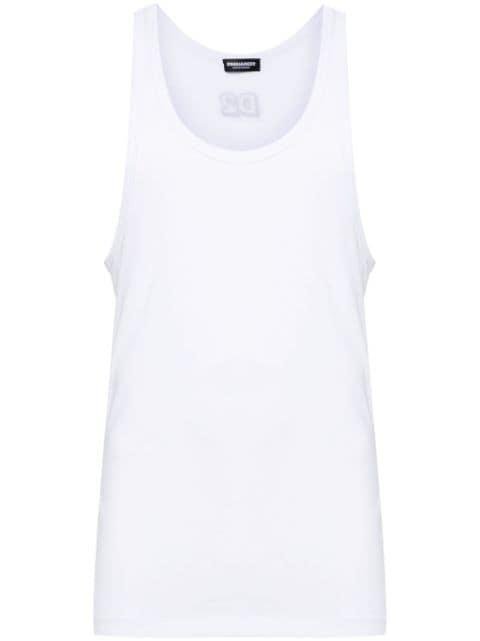 logo-print jersey tank top by DSQUARED2
