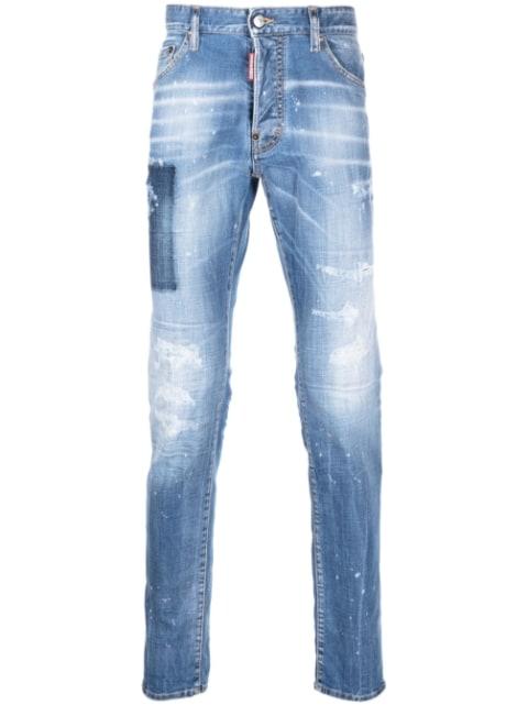 logo-print light-wash jeans by DSQUARED2