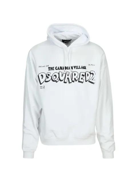 logo-print long-sleeve hoodie by DSQUARED2