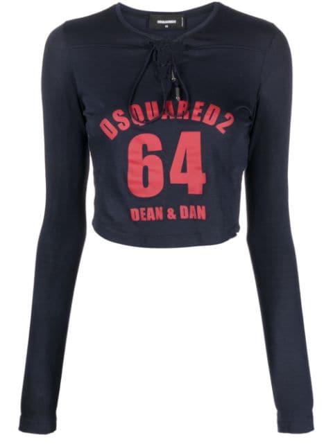 logo-print long-sleeve sweatshirt by DSQUARED2