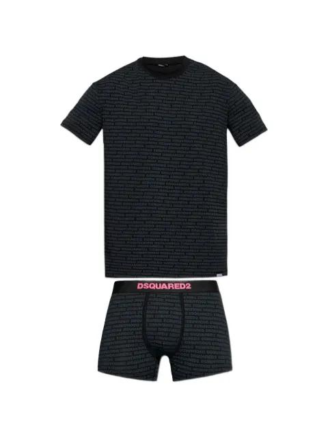 logo-print lounge T-shirt and boxers set by DSQUARED2