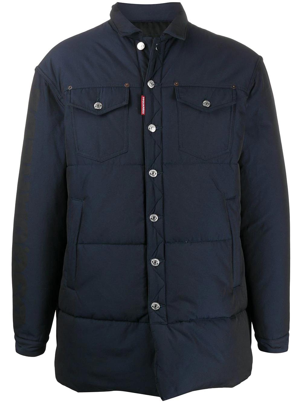 logo print padded coat by DSQUARED2