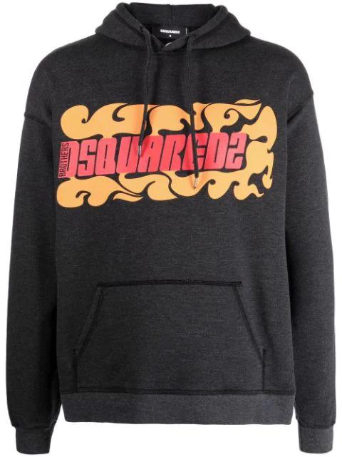 logo-print relaxed hoodie by DSQUARED2