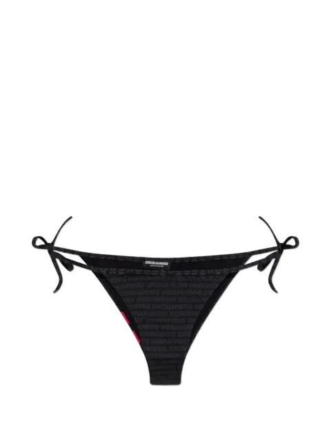 logo-print side-tie bikini bottoms by DSQUARED2
